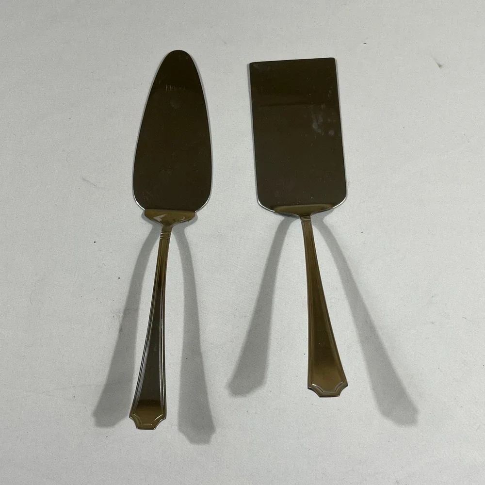 International Silver Cake Pie Server Set Silver Stainless Steel 2pc